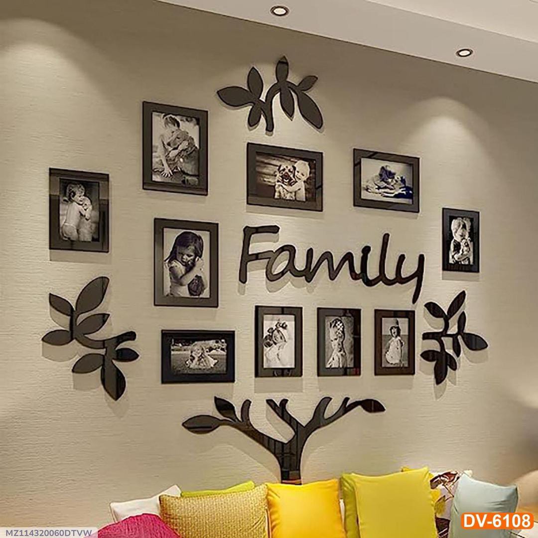 3D Wooden Family Tree Wall Photo Frame