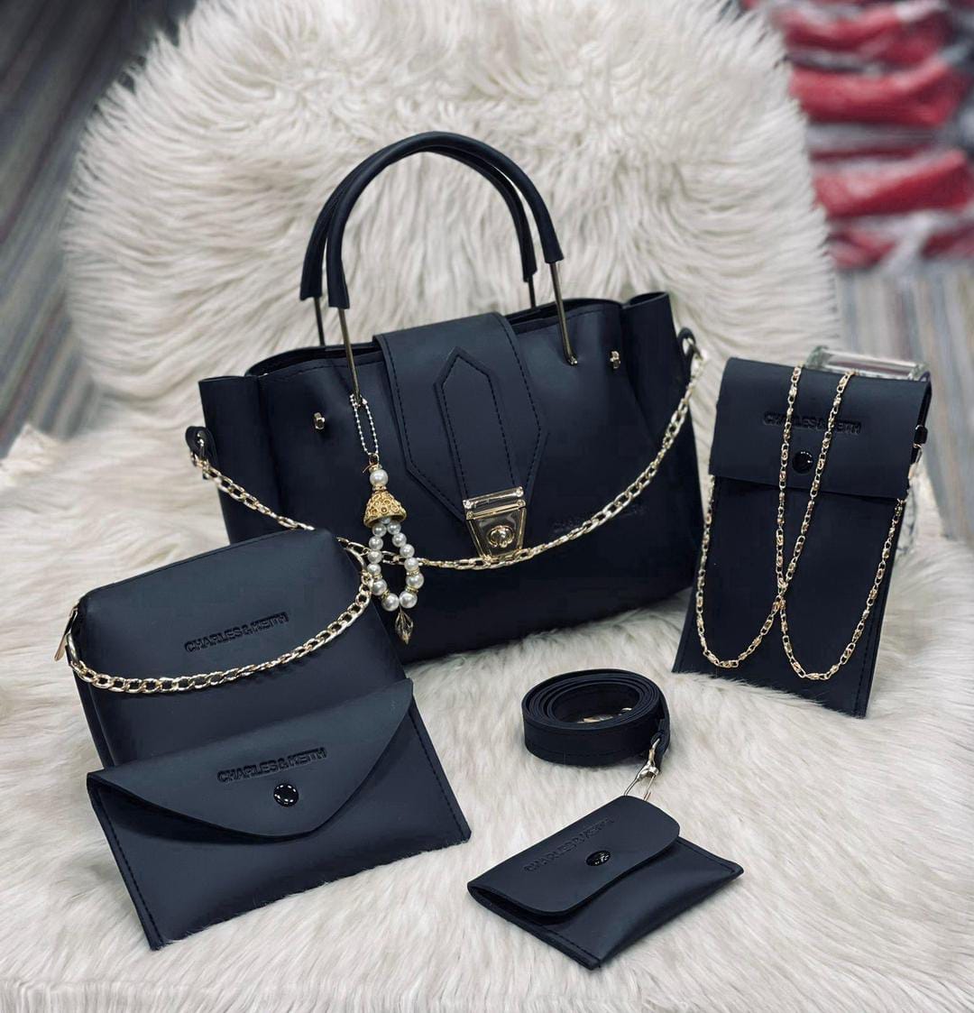 Stylish Faux Leather Hand Bag Set for Girls