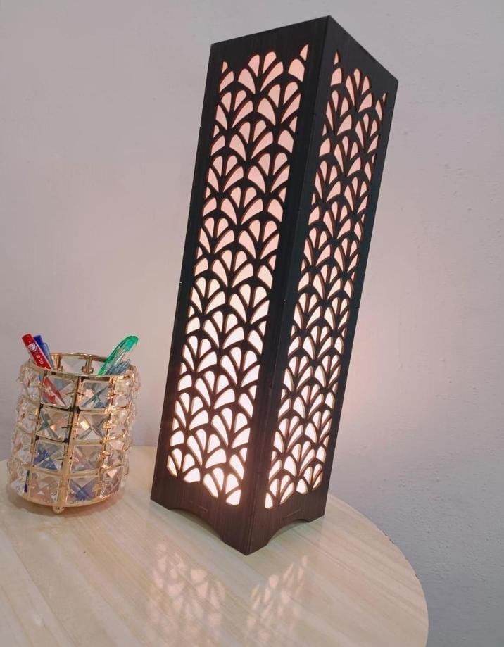 Large Size Wooden Side Table Lamp