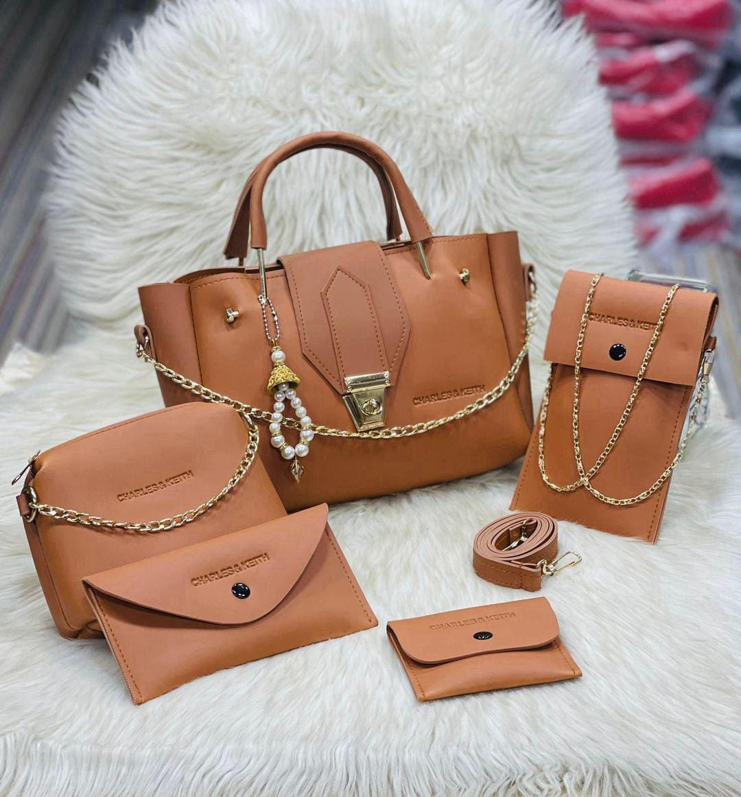 Stylish Faux Leather Hand Bag Set for Girls