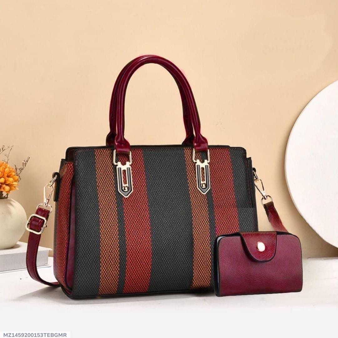 Women's Rexine Printed Hand Bag Set