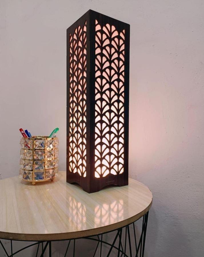 Large Size Wooden Side Table Lamp