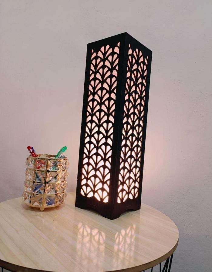 Large Size Wooden Side Table Lamp